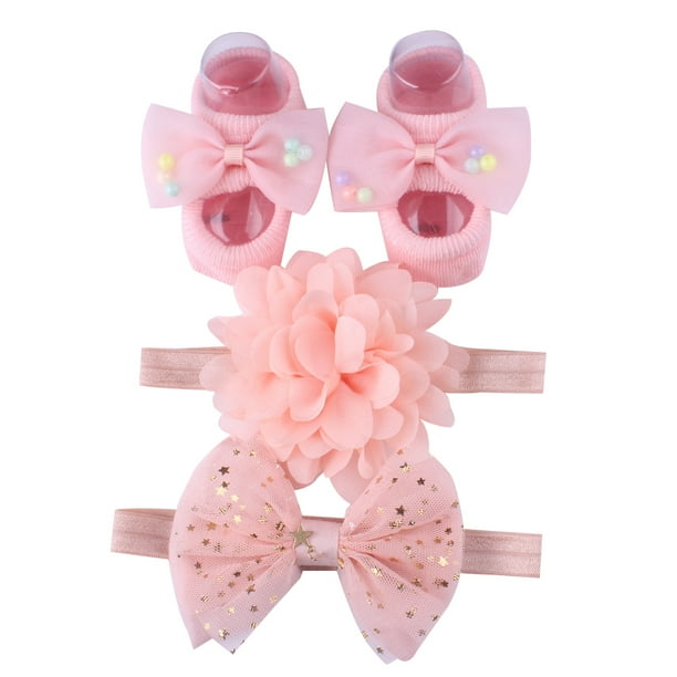 Girls Frilly Socks And Hairbands Premature Baby To Size 9to12 Shoe